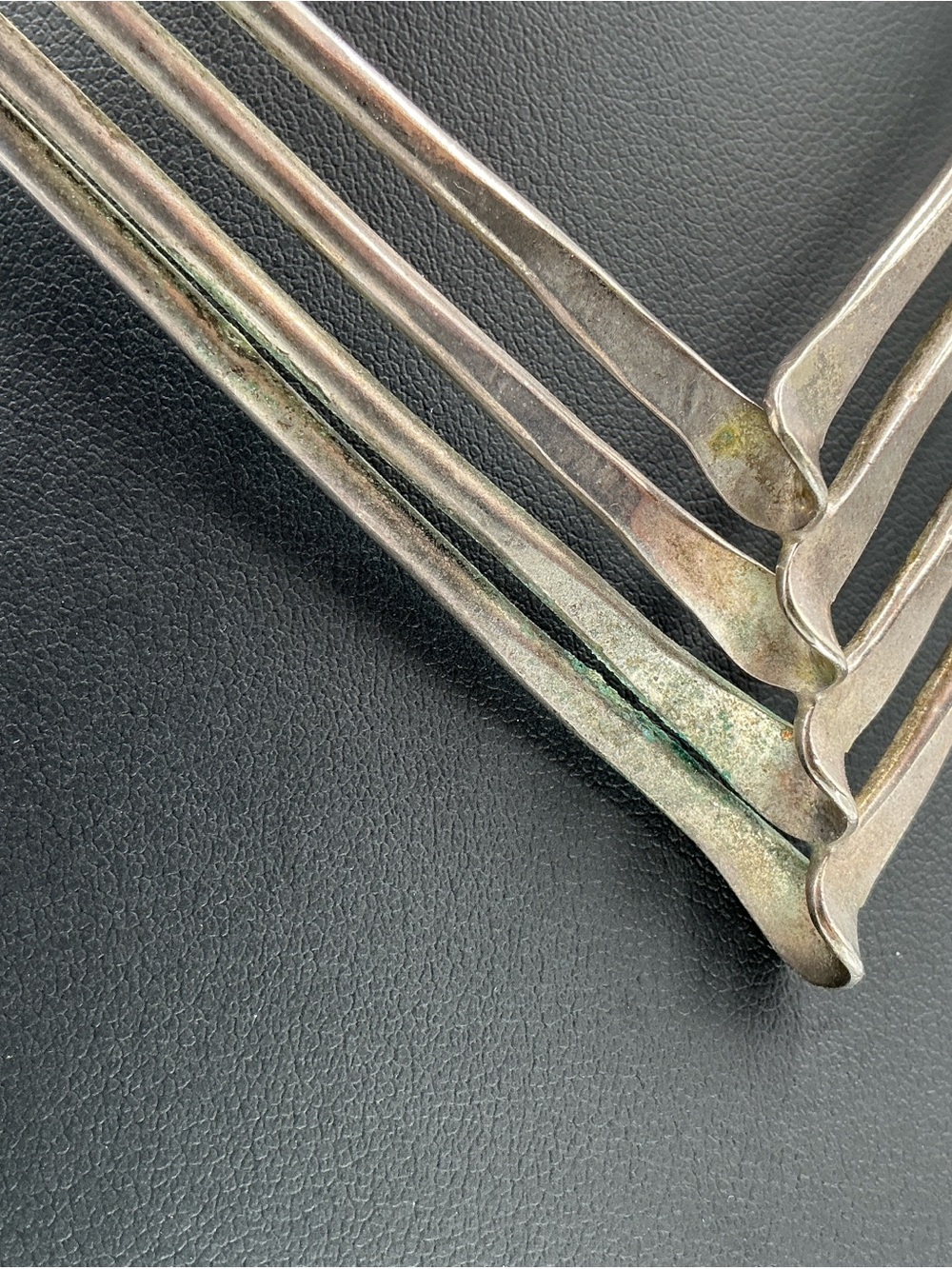 Vintage Necklace Silver Metal Collar Choker Chevron Twisted Metal Brutalist V - Picture 2 of 13
